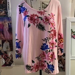 CW Classic Pink Floral Long Sleeve Top